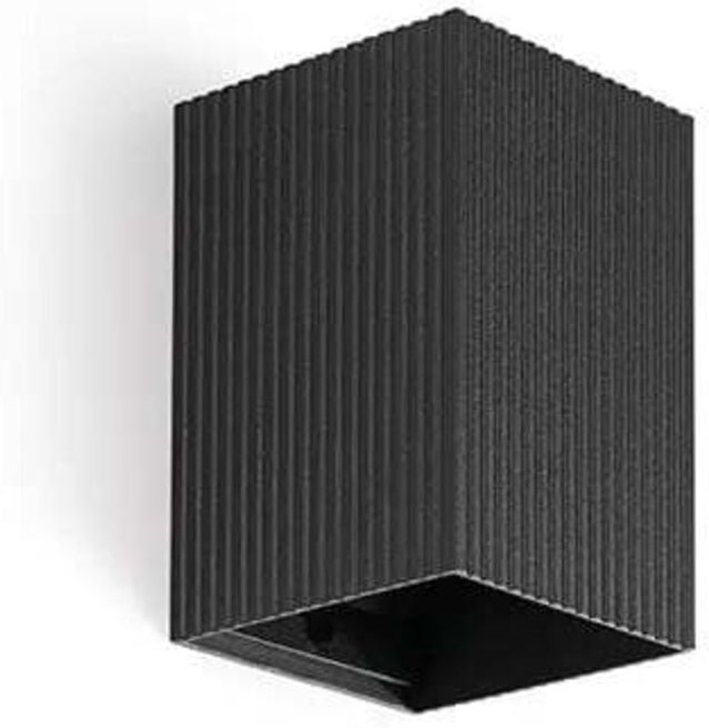 Lune quadratische schwarze geriffelte Wandleuchte mit Schalter 40535