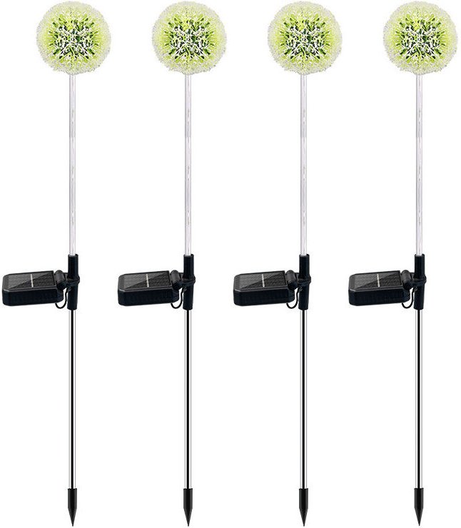 Solarleuchten Außen, 4 Stück Pusteblumen-Solarleuchten mit Farbwechsel-LED, wasserdichte Solarleuchten Außen Garten für ...