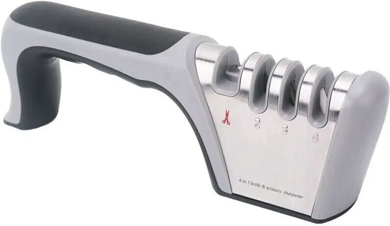 Professioneller Messerschärfer, 4-in-1 Küchenmesser- und Scherenschärfer mit rutschfester Gummierung für Messer