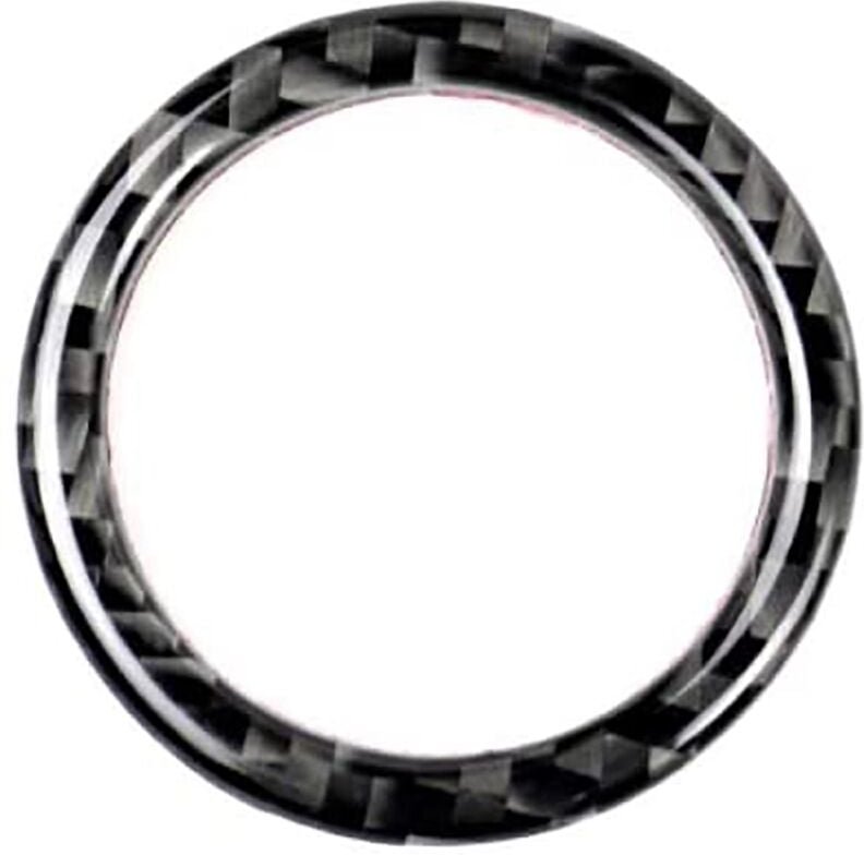 Tlily - Kohlefaser für E90 E92 E93 2009-2012 / 3er E89 Motor-Start-Stopp-Schalter Knopf Panel Cover Trim Decor Zubehör