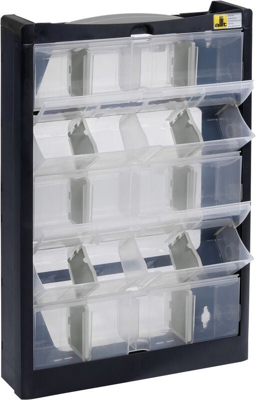 466250 Kleinteilmagazin (b x h x t) 300 x 465 x 80 mm Schwarz, Grau 1 St. - Allit