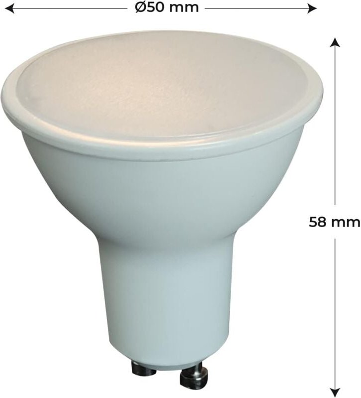 Aougo - GU10-LED-Glühbirne, 5 w, entspricht 40 w, 400 lm, warmweiß 3000 k, Beleuchtungsset mit 6 Standard-LED-Glühbirnen