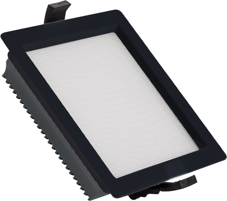 LED Downlight Einbaustrahler 15W Eckig SAMSUNG Aero 130lm/W Mikroprismatisch LIFUD Ausschnitt 135x135 mm Schwarz 6000K K...