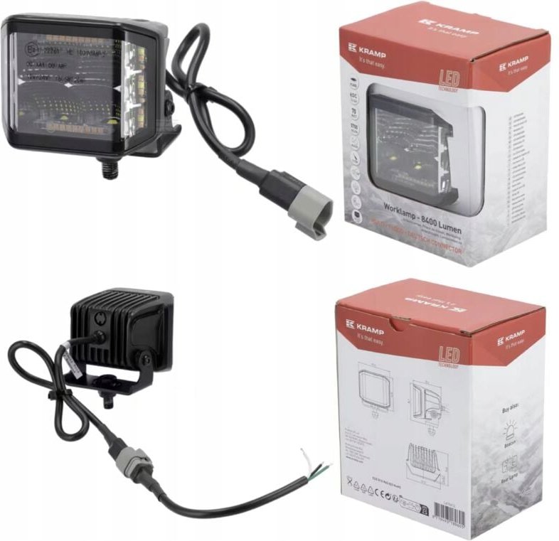 LED ARBEITSLEUCHTE WEISS ORANGE DIFFUSIERT 70W 8400lm 97x77x75 mm