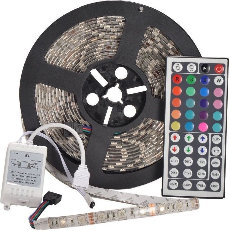 Thumbnail - Trade Shop - 5M wasserdichter flexibler RGB-LED-Lichtstreifen, 300 x 5050 SMD, 12 V DC -