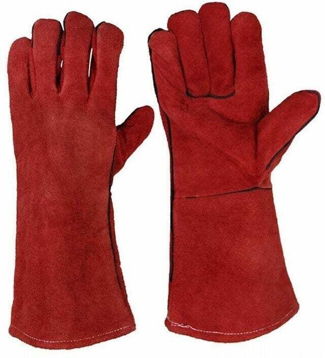 Hochwertige, hitze- und flammbeständige Lederhandschuhe, ideal zum Schweißen, für Holzöfen, Grillen und Gartenarbeiten. ...