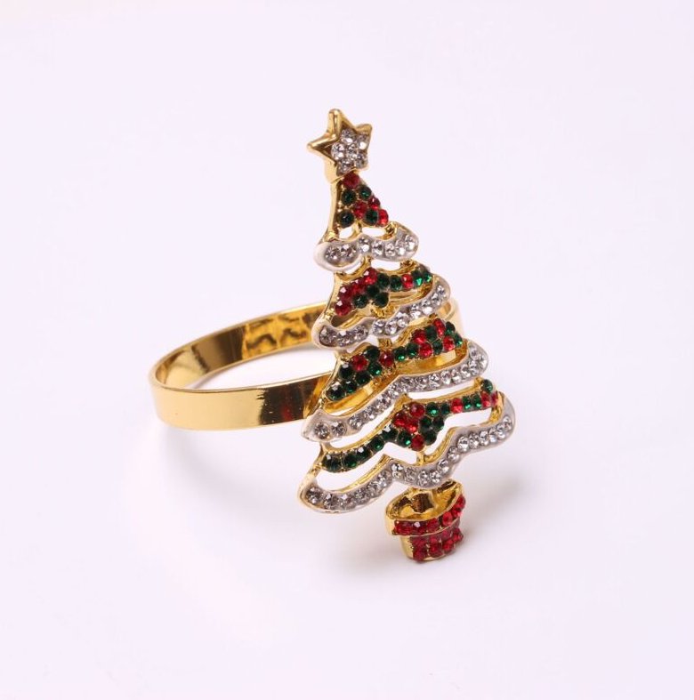 Andere Weihnachtsdekoration, 1 Stück kreative Serviettenringe – bunter Weihnachtsbaum mit Rutsche