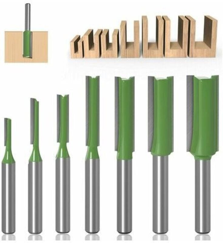 Mm gerader Fräser, 7 Stück gerader Fräser, gerade Kantenfräser, gerader Bitsatz, Vergaser, Holzfräser, Holzbearbeitungsw...