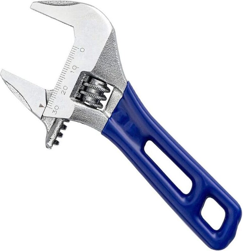 Verstellbarer Schraubenschlüssel mit großer Öffnung, 35 mm rutschfester kurzer Griff, für Klempnerarbeiten und Hauswartu...