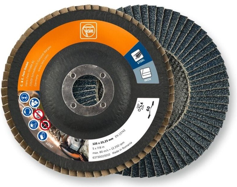 63730023010 Fächerschleifscheibe Durchmesser 125 mm Bohrungs-Ø 22.23 mm 10 St. - Fein