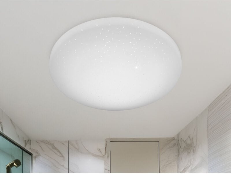 Meinewunschleuchte - Kleine led Deckenleuchte silma mit Sternenhimmel - Feuchtraumgeeignet ø 28cm