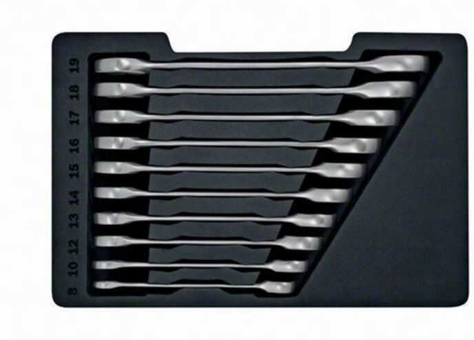 Bosch Ringmaulschlüssel-Set mit Ratsche 10 tlg (8-19mm)