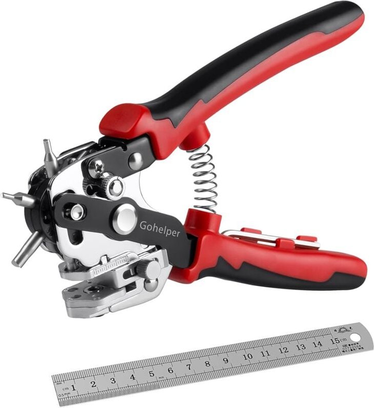 Leder-Lochzange, Ledergürtel-Lochzange, Leder-Lochzange, Lederstückschneider, Gürtel-Lochzange, professionelle Ösen-Loch...