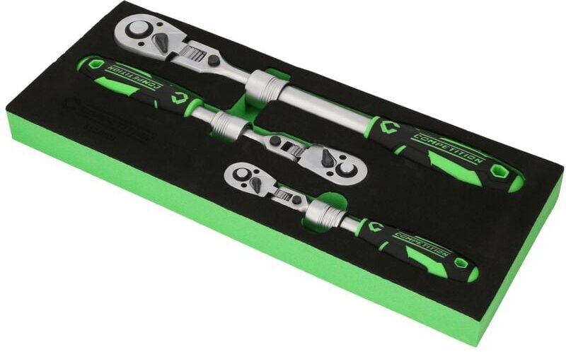 Ks Tools competition Teleskop-Ratschen-Satz, 3-tlg., 1/4+3/8+1/2