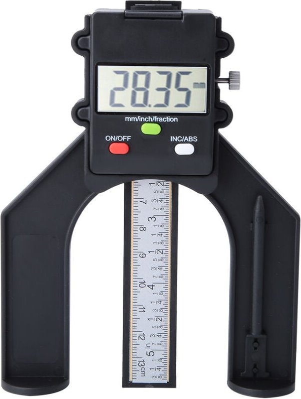 Digitaler Tiefenmesser, 0-80 mm Tiefenanzeigelineal Magnetisches LCD-Display Digitale Holzbearbeitungshand