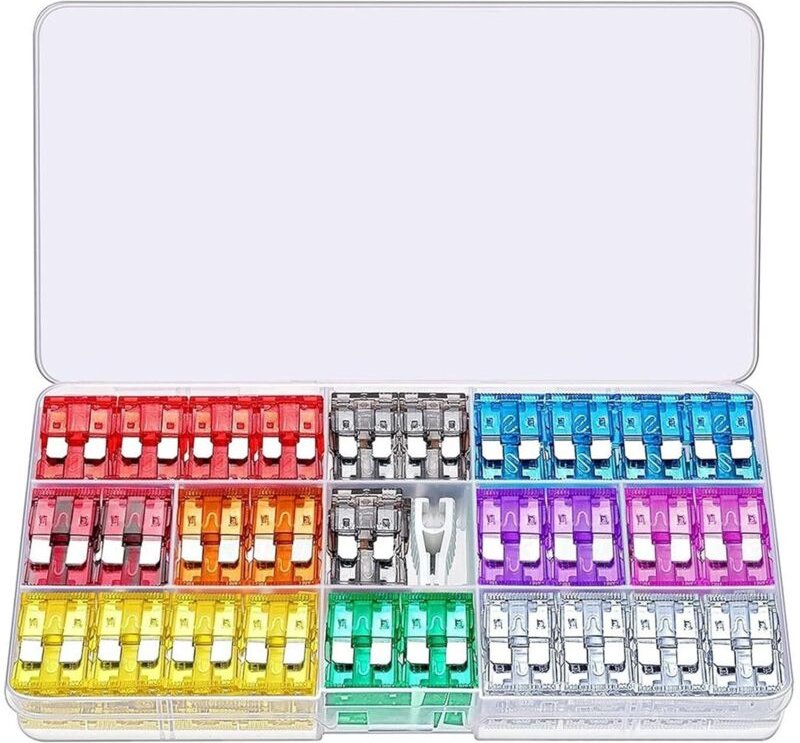 120 Stück Zink-2-40A-Mittelstecker-Sicherungssatz für Kfz-Sicherungen mit Auszieher
