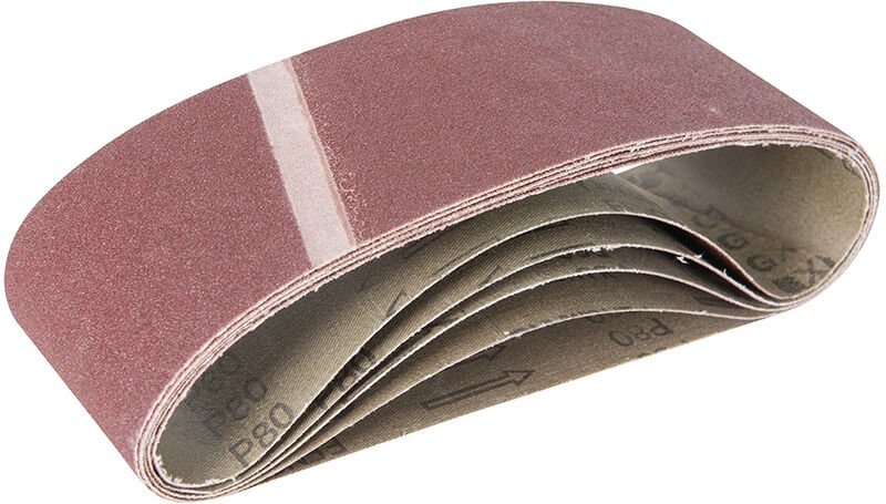 TAS80G 5 x Schleifbänder 76 x 553 mm K80 für Bandschleifer TA1200BS - Triton