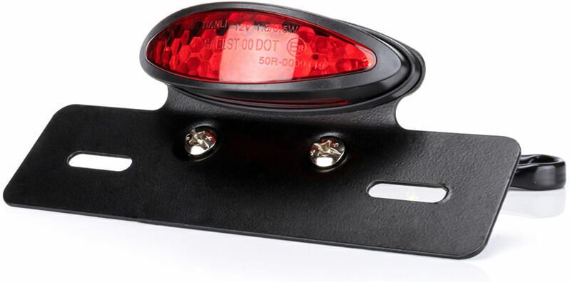 Motorrad-Rücklicht, Bremslicht, Kennzeichenbeleuchtung, rot und weiß - rot