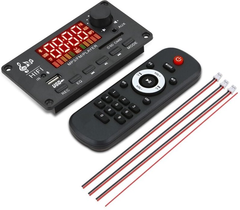 Tlily - 12V VerstäRker Bluetooth 5.0 100W MP3 Decoder Board Anrufaufzeichnung Drahtloses Musik Audio usb tf Radio für Au...