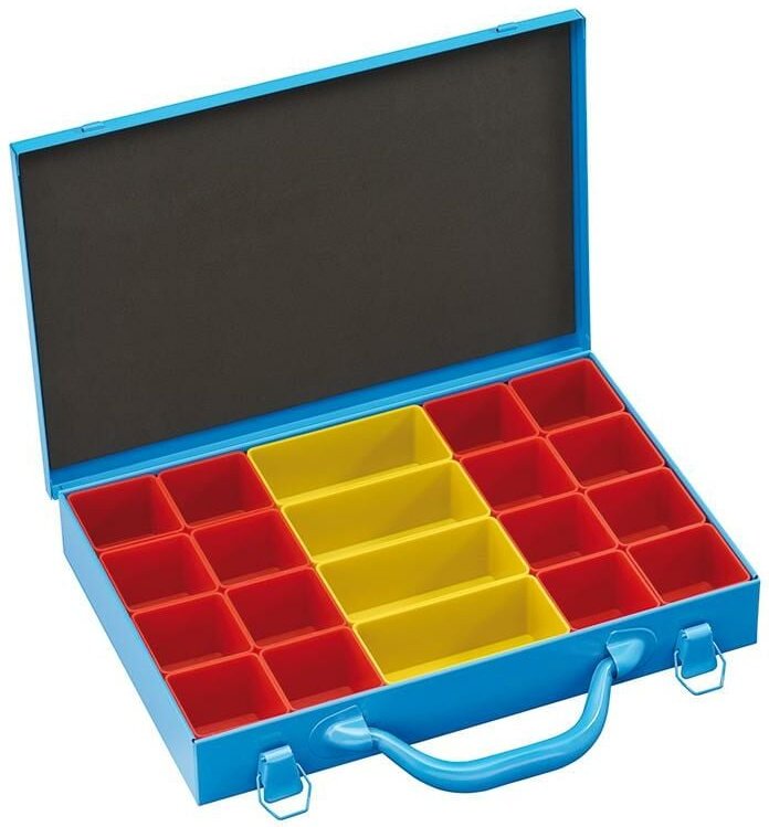 Metall kleinteile koffer sortimentskasten kunststofffächer box Fervi 0423/1