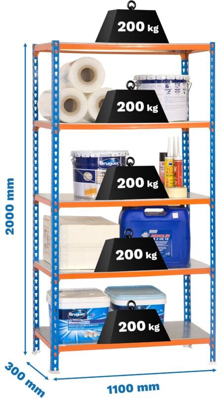 Simonrack Simonclick Superplus 5 Metallregale blau orange