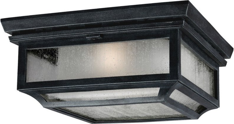 Elstead Shepherd - 2 Licht Badezimmer Unterputz Deckenleuchte Dunkel Zink IP44, E27