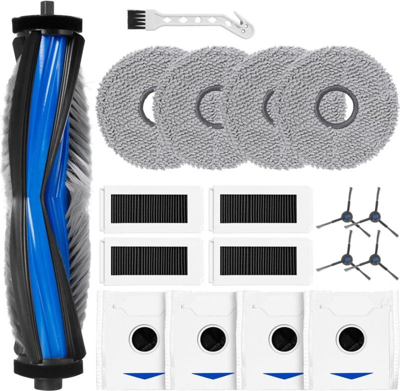 18-teiliges Zubehör-Set für Ecovacs Deebot N30 Pro / N30 Omni / N30 Pro Omni Saugroboter: 1 Hauptbürste, 4 Seitenbürsten...