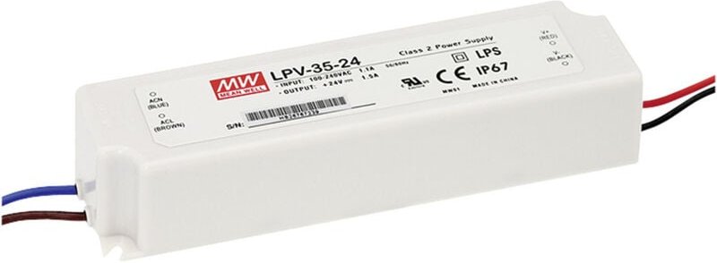 LPV-35-36 LED-Trafo Konstantspannung 36 w 0 - 1 a 36 v/dc nicht dimmbar, Überlastschutz 1 - Mean Well