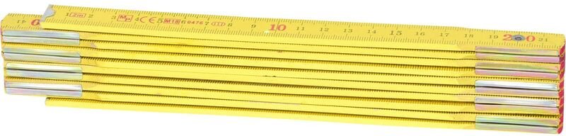Holz-Gliedermaßstab, gelb, 2m
