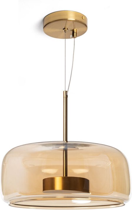 Led Pendelleuchte 7W Metall und Glas Aba Bernstein