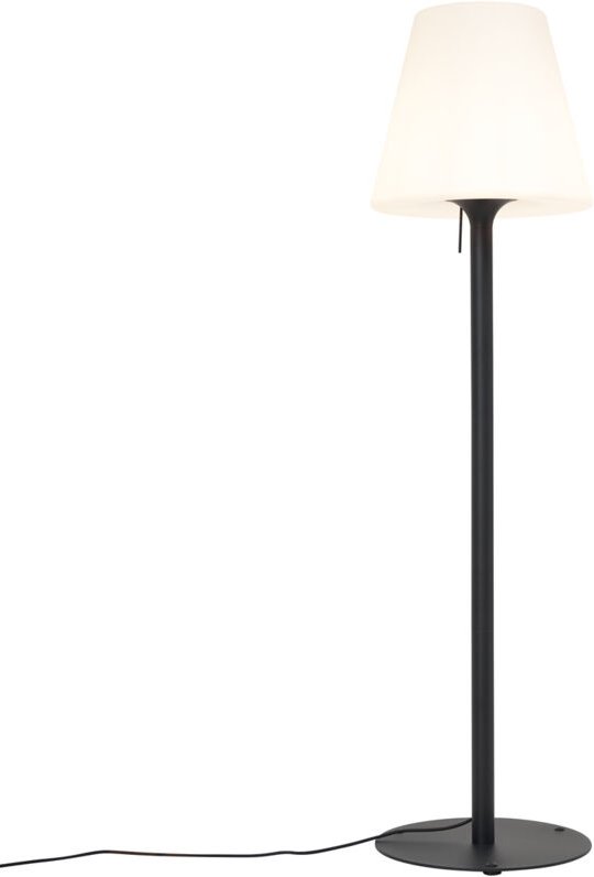 Moderne Außenstehleuchte schwarz mit weißem Schirm IP44 - Big Virginia