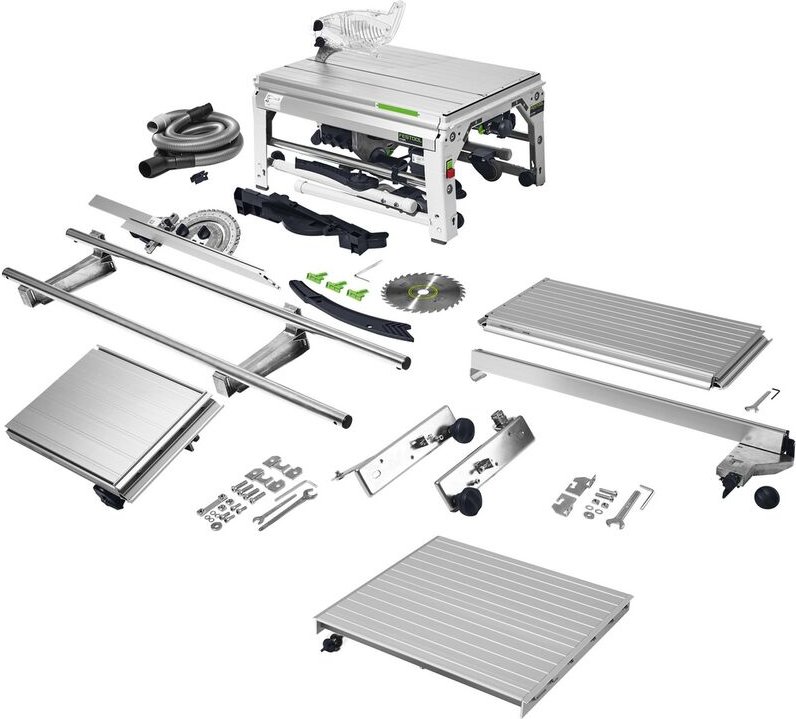 Festool - Tischzugsäge cs 70 EBG-Set precisio, incl. 1x Kreissägeblatt, Schiebetisch, Absaug-Set, Zubehör, Karton