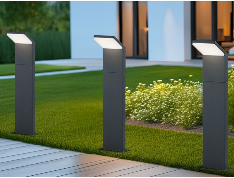 Trio Leuchten - led Sockelleuchten 3er set Aluminium Anthrazit, Höhe 50cm, IP54