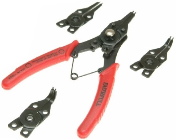 Sicherungsringzange umschaltbar + 4 Backen FAITHFULL