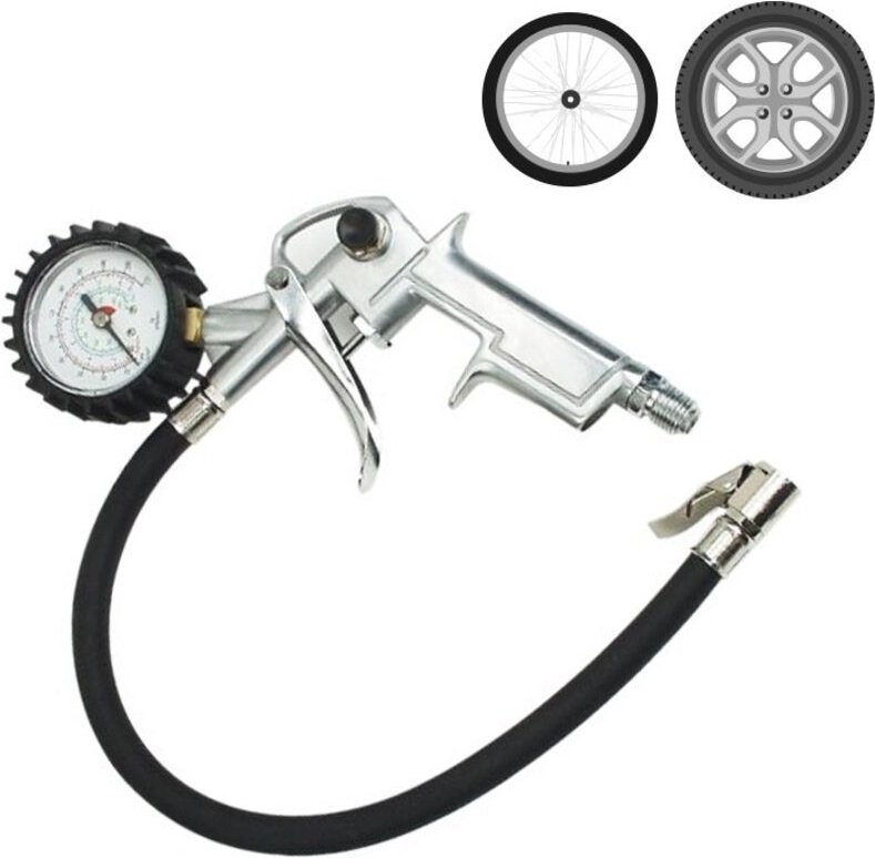 Pistole mit Manometer für Aufblaskompressor