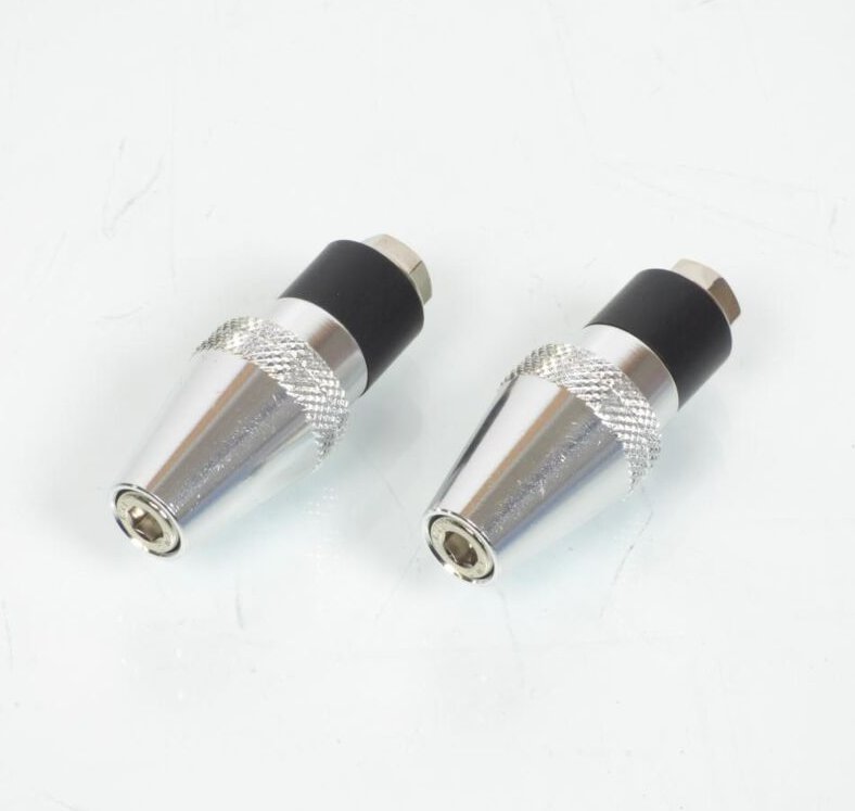 Paar silberne Lenkerstummel replay konisch gerändelt Ø18mm für