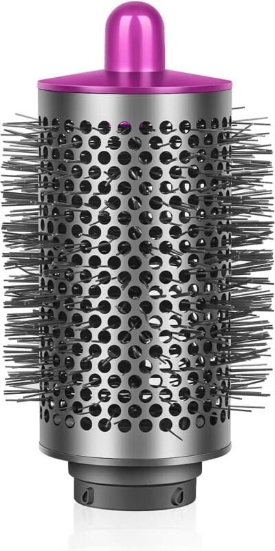 Anwendbare große Rundbürste, kompatibel mit Dyson Multi-Styler, Volumen-Haartrockner für langes Haar (Fuchsia)