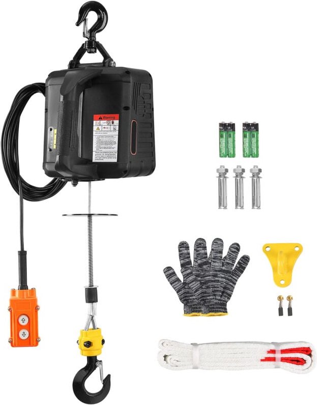 Morphron 2-in-1 Elektro-Seilwinde - 1100 lbs Hubkapazität, 1500W tragbar, 22,9 ft Höhe, Kabelfernsteuerung. Ideal für He...