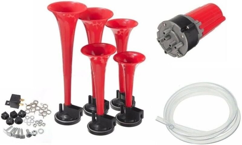 115 dB 12 V Musikalisches Drucklufthorn-Set + Kompressor für LKW, Auto, Zug, Boot, SUV