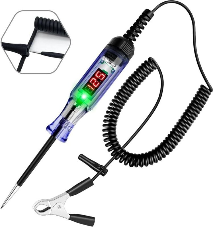 Bluedeer - Prüflampe für Automobil, 5–90 v digitaler LED-Schaltungsprüfer mit Spannungsanzeige, bidirektionaler Spannung...