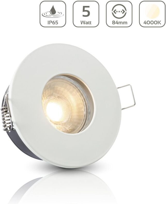 Einbauspot IP65 rund - Farbe: Weiß - LED Leuchtmittel: GU10 5W neutralweiß