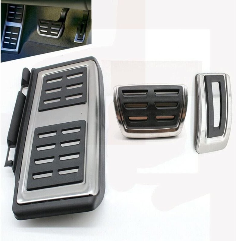 Senderpick - Pedalkappen Edelstahl Schaltung Fußstütze Pedalset für vw Audi A3 Q2 vw