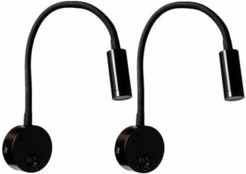 Thumbnail - Fitags - 2er-Pack schwarze 3-W-Wandleselampen, Schreibtischlampe aus Aluminium mit flexibel verstellbarem Hals, augensch...