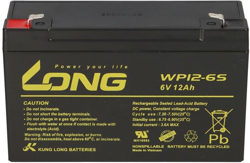 Bleiakku kompatibel GP6120 Elektroauto 6V 12Ah agm Blei 10Ah