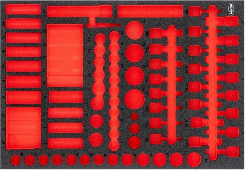 VIGOR Weichschaumeinlage, leer, L x B x H: 563 x 393 x 35 mm, Art.Nr. V6811-L