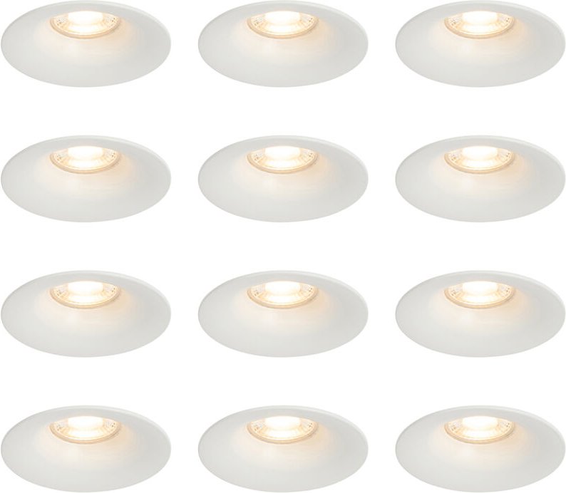 Set mit 12 weißen GU10 Einbaustrahlern 50 mm - Gijs