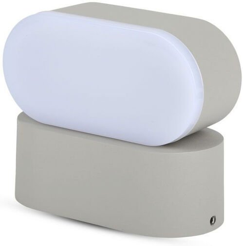 V-tac - 5W 160LM/W Ovale LED-Wandleuchte Grau mit drehbarem Kopf Naturweiß IP65