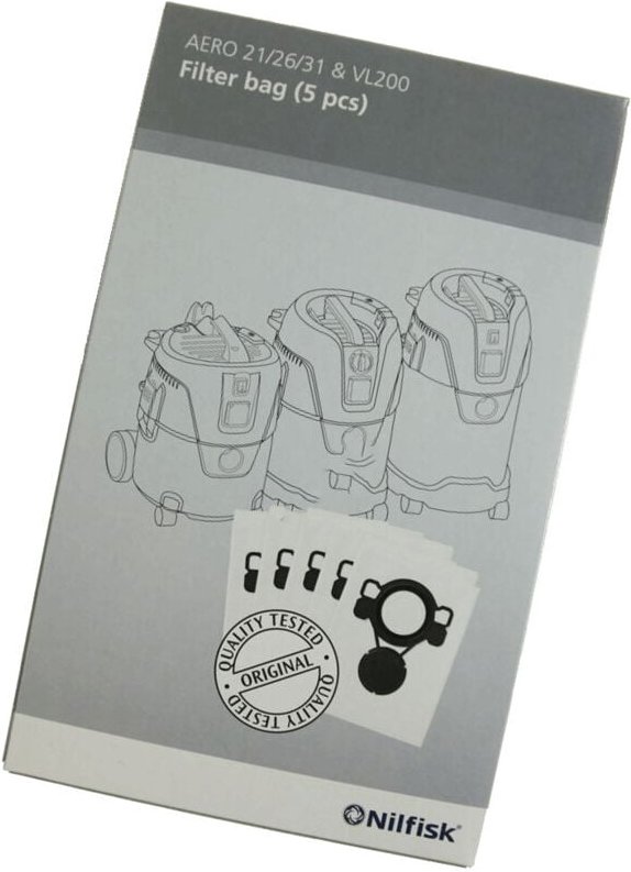 Ersatzteil - Box mit 5 Polyestersäcken Original - Nilfisk excelsior, hurricane