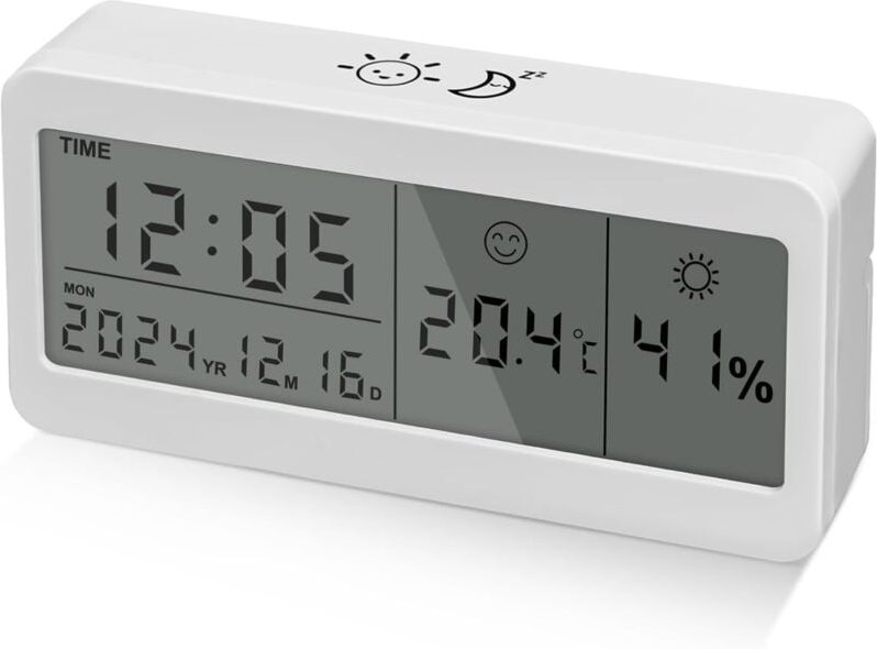 Digitaler Wecker, batteriebetriebener Wecker mit großem LCD-Display, digitaler Wecker für unterwegs, Schlafzimmer, Büro,...