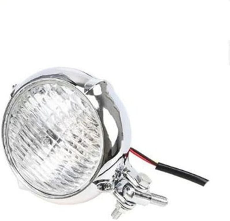 Linghhang - stück (galvanisiertes weißes Glas) Elektrischer Retro-Motorradscheinwerfer, 3,5-Zoll-Motorradscheinwerfer, V...